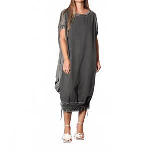 NEW SANCTAMUERTE sweatshirt midi dress in anthracite